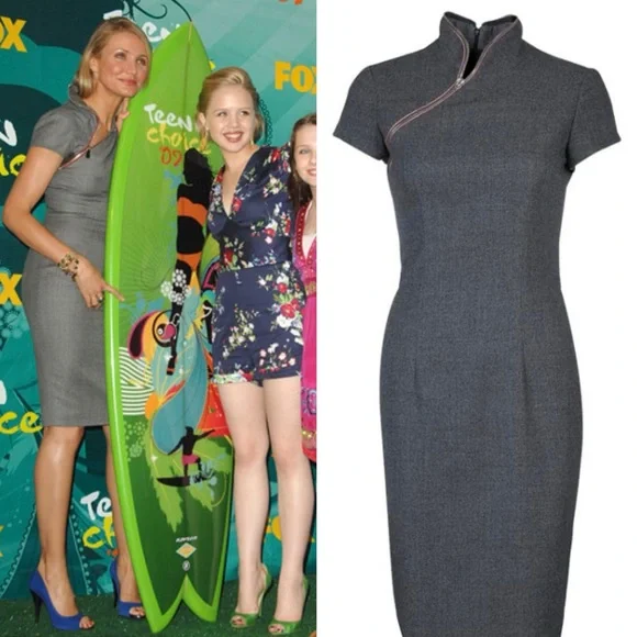 【送料&関税込】Alexander McQueen Zip Wool Midi Dress Dresses | Alexander Mcqueenalexander Mcqueen Grey Wool Zip
